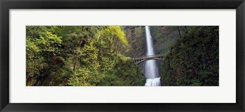 Framed Waterfall in a forest, Multnomah Falls, Columbia River Gorge, Portland, Multnomah County, Oregon, USA Print