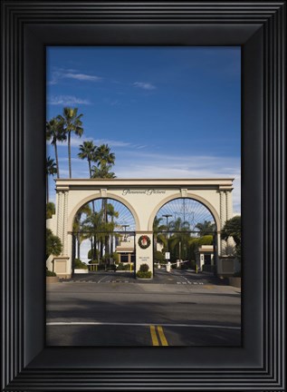 Framed Entrance gate to a studio, Paramount Studios, Melrose Avenue, Hollywood, Los Angeles, California, USA Print