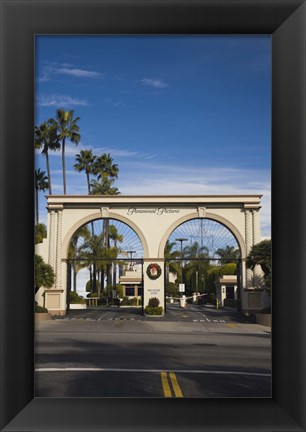 Framed Entrance gate to a studio, Paramount Studios, Melrose Avenue, Hollywood, Los Angeles, California, USA Print