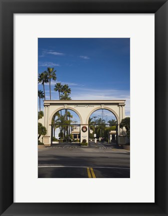 Framed Entrance gate to a studio, Paramount Studios, Melrose Avenue, Hollywood, Los Angeles, California, USA Print