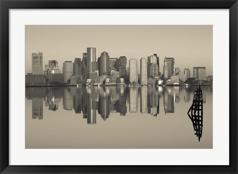 Framed Reflection of buildings in water, Boston, Massachusetts, USA Print