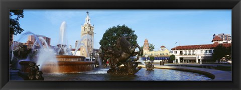 Framed Fountain at Country Club Plaza, Kansas City, Missouri Print