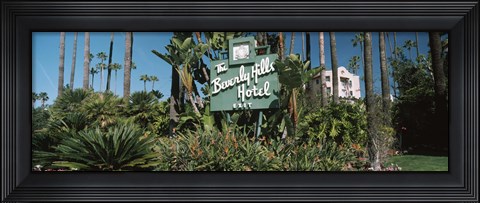 Framed Signboard of a hotel, Beverly Hills Hotel, Beverly Hills, Los Angeles County, California, USA Print