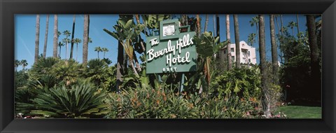 Framed Signboard of a hotel, Beverly Hills Hotel, Beverly Hills, Los Angeles County, California, USA Print