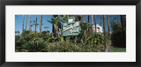 Framed Signboard of a hotel, Beverly Hills Hotel, Beverly Hills, Los Angeles County, California, USA Print