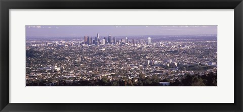 Framed Aerial View of Los Angeles from a Distance Print