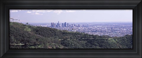 Framed Aerial view of Los Angeles from Griffith Park Observatory Print