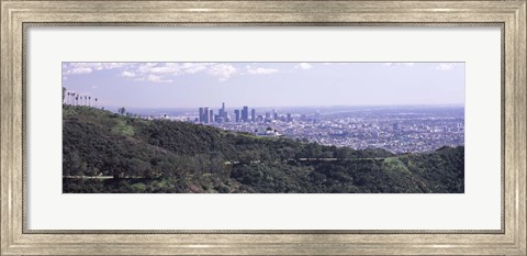 Framed Aerial view of Los Angeles from Griffith Park Observatory Print