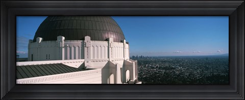 Framed Observatory with cityscape in the background, Griffith Park Observatory, Los Angeles, California, USA 2010 Print