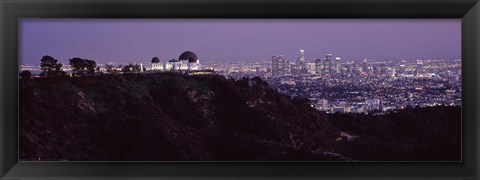 Framed Griffith Park Observatory and City, Los Angeles, California Print