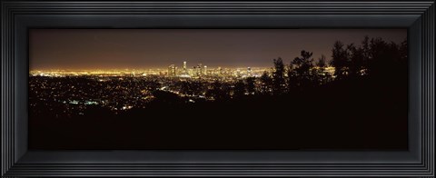 Framed Los Angeles, California Cityscape at Night Print