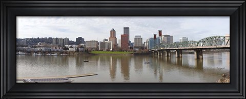 Framed Buildings at the waterfront, Willamette River, Portland, Multnomah County, Oregon, USA 2010 Print