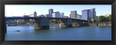 Framed Bridge across a river, Burnside Bridge, Willamette River, Portland, Multnomah County, Oregon, USA 2010 Print