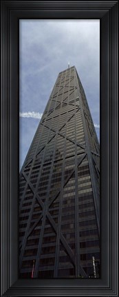 Framed Low angle view of a building, Hancock Building, Chicago, Cook County, Illinois, USA Print