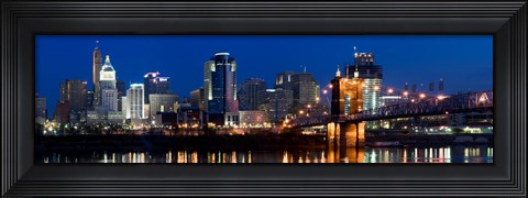Framed Cincinnati, Ohio at Night Print
