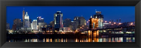 Framed Cincinnati, Ohio at Night Print