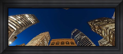Framed Low angle view of high-rise buildings at dusk, San Francisco, California, USA Print