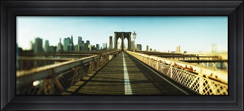 Framed City viewed from Brooklyn Bridge, Manhattan, New York City, New York State, USA Print