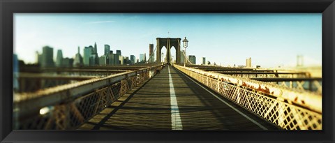 Framed City viewed from Brooklyn Bridge, Manhattan, New York City, New York State, USA Print