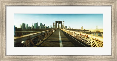 Framed City viewed from Brooklyn Bridge, Manhattan, New York City, New York State, USA Print