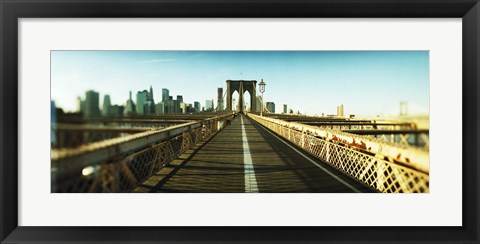 Framed City viewed from Brooklyn Bridge, Manhattan, New York City, New York State, USA Print