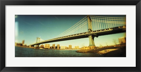 Framed Brooklyn Bridge In Front of Manhattan Print