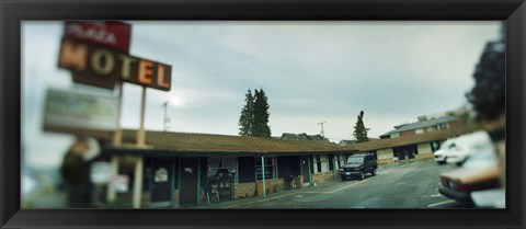 Framed Motel at the roadside, Aurora Avenue, Seattle, Washington State, USA Print