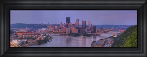 Framed City viewed from the West End at Sunset, Pittsburgh, Allegheny County, Pennsylvania, USA 2009 Print