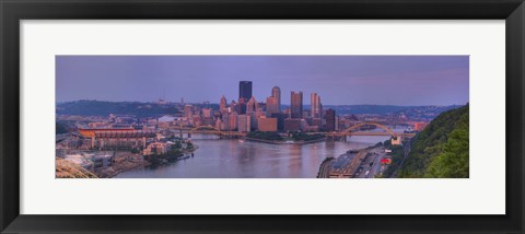 Framed City viewed from the West End at Sunset, Pittsburgh, Allegheny County, Pennsylvania, USA 2009 Print