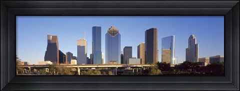 Framed Skyscrapers against blue sky, Houston, Texas, USA Print
