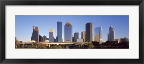 Framed Skyscrapers against blue sky, Houston, Texas, USA Print