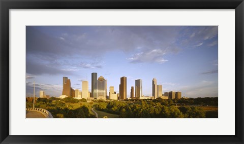 Framed Houston Skyscrapers, Texas Print