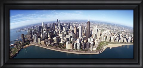 Framed Aerial view of a city, Chicago, Cook County, Illinois, USA 2010 Print