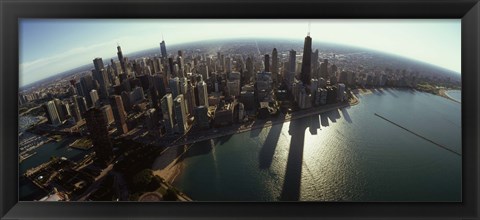 Framed Bird&#39;s eye view of Chicago, Cook County, Illinois, USA 2010 Print