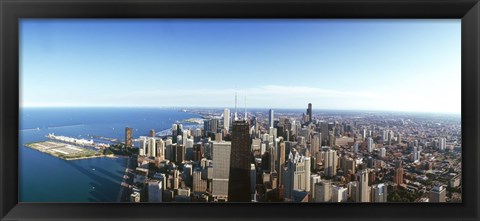 Framed View of Chicago from the air, Cook County, Illinois, USA 2010 Print