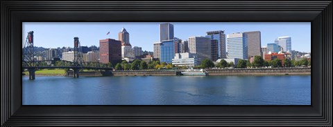 Framed Bridge across a river, Willamette River, Portland, Oregon, USA 2010 Print