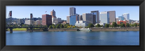 Framed Bridge across a river, Willamette River, Portland, Oregon, USA 2010 Print