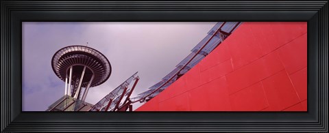 Framed Low angle view of a tower (horizontal), Space Needle, Seattle, Washington State Print