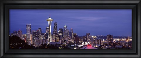Framed Space Needle and Seattle Skyline 2010 Print