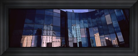 Framed Reflection of skyscrapers in the glasses of a building, Citycenter, The Strip, Las Vegas, Nevada, USA Print