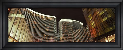 Framed Skyscrapers lit up at night, Citycenter, The Strip, Las Vegas, Nevada, USA Print
