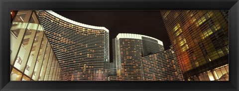 Framed Skyscrapers lit up at night, Citycenter, The Strip, Las Vegas, Nevada, USA Print