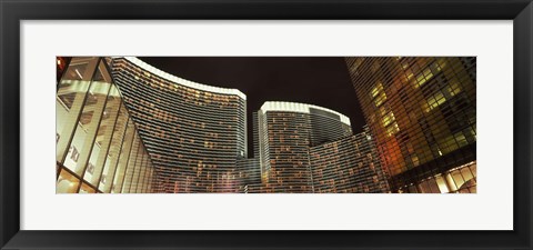 Framed Skyscrapers lit up at night, Citycenter, The Strip, Las Vegas, Nevada, USA Print