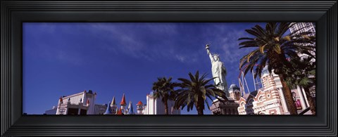 Framed Low angle view of skyscrapers in a city, The Strip, Las Vegas, Nevada, USA Print