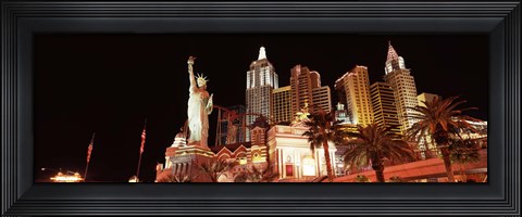 Framed New York New York Hotel at night, The Strip, Las Vegas, Nevada Print