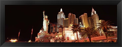 Framed New York New York Hotel at night, The Strip, Las Vegas, Nevada Print