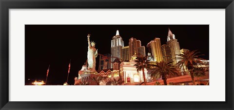 Framed New York New York Hotel at night, The Strip, Las Vegas, Nevada Print