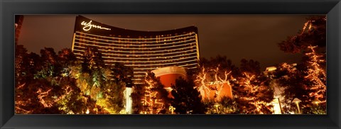 Framed Hotel lit up at night, Wynn Las Vegas, The Strip, Las Vegas, Nevada, USA Print