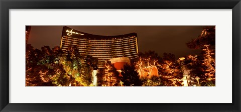 Framed Hotel lit up at night, Wynn Las Vegas, The Strip, Las Vegas, Nevada, USA Print