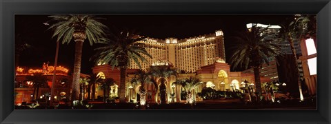 Framed Hotel lit up at night, Monte Carlo Resort And Casino, The Strip, Las Vegas, Nevada, USA Print